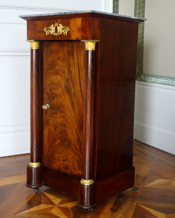 Mahogany and ormolu somno / bedside table, Empire period - early 19th century