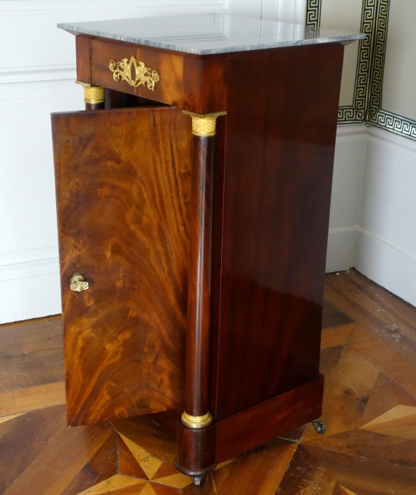 Mahogany and ormolu somno / bedside table, Empire period - early 19th century
