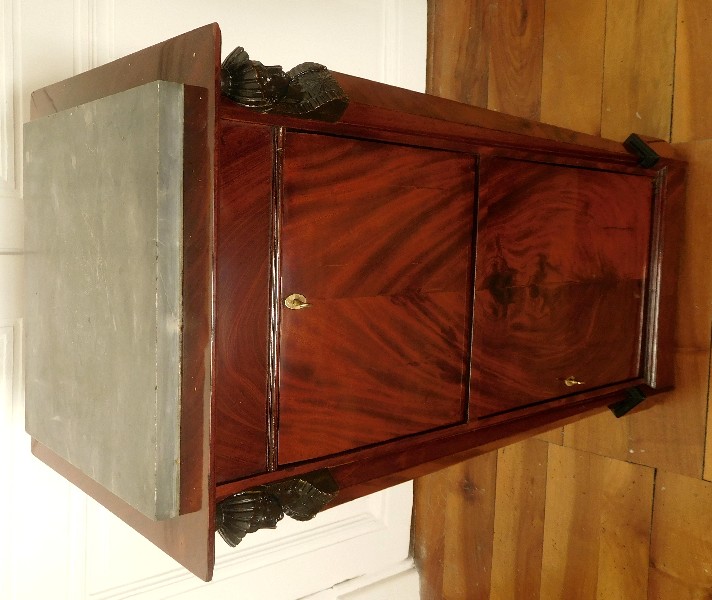 Mahogany somno or bedside table, French Empire period, late 18th century
