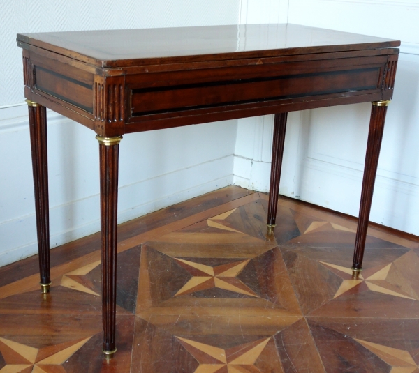 Louis XVI mahogany and ebony cards table stamped F. Schey, late 18th century