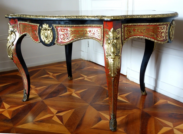 CG Diehl : Boulle marquetry table, Napoleon III production, tortoiseshell and ormolu - 19th century