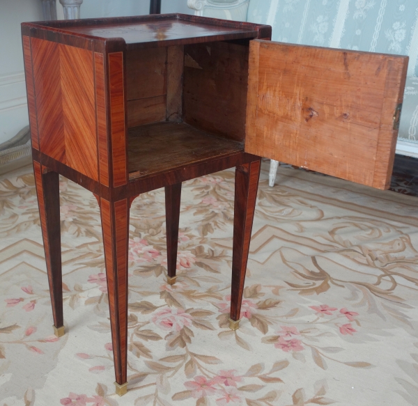 Louis XVI rosewood marquetry bedside table or living room center table - 18th century