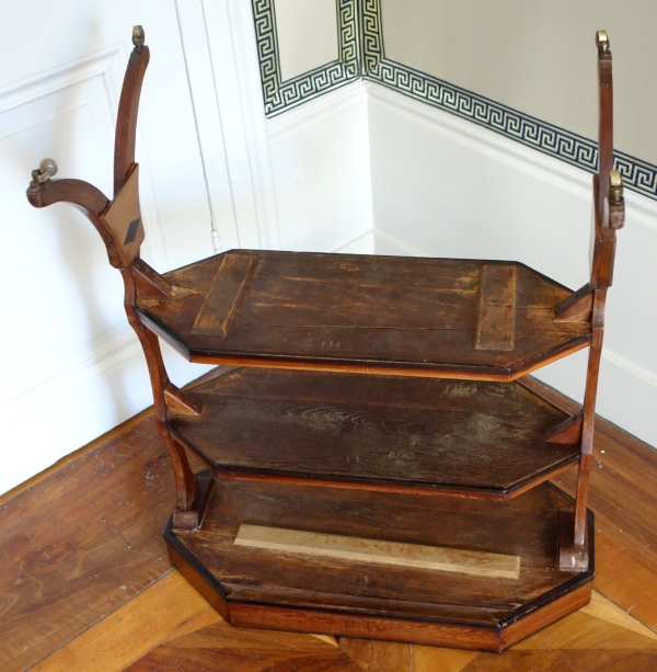 Table de salon tricoteuse XVIIIe en acajou et ébène, époque Directoire