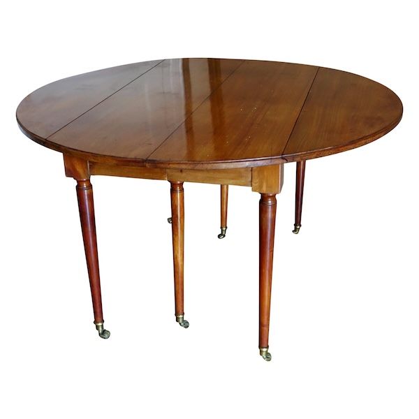 Table de salle à manger Louis XVI en acajou massif avec rallonge en acajou - début XIXe siècle