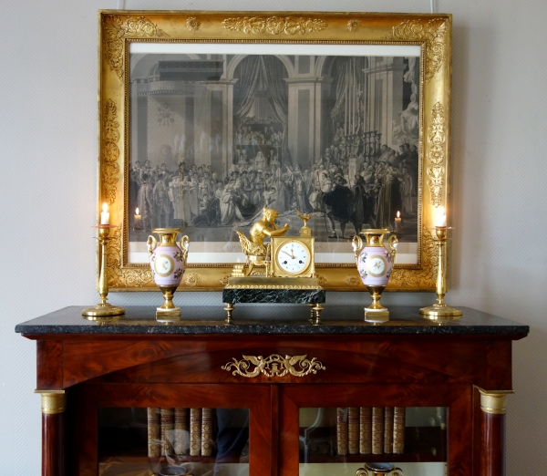 Empire mahogany and ormolu bookcase / display case, early 19th century 