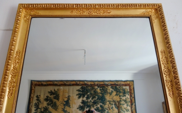 Tall Empire mantel mirror, gilt wood frame, mercury glass - 123.5cm x 183cm