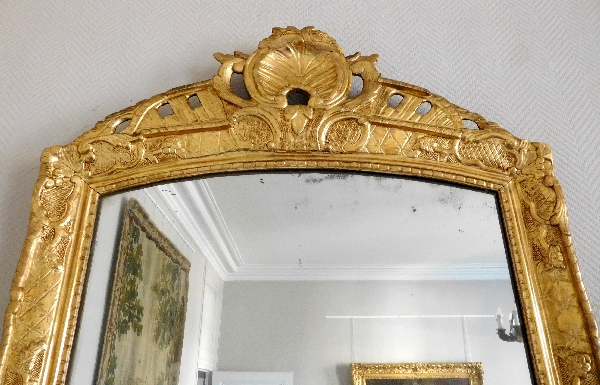 Early 18th century - French Louis XIV mercury mirror, gilt wood frame