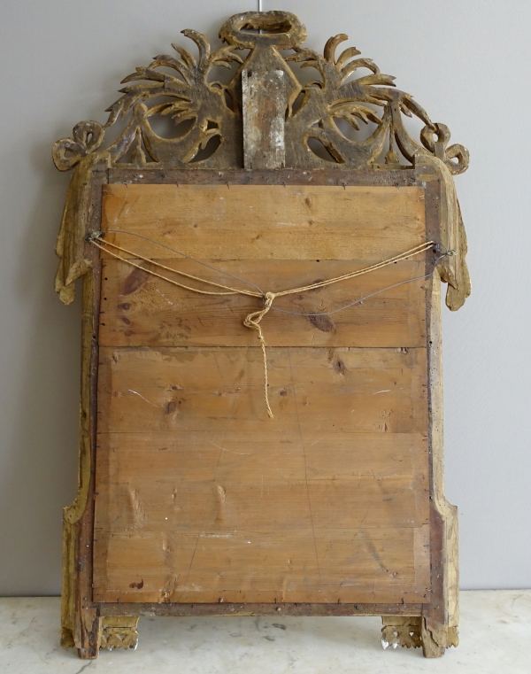 Large gold leaf gilt wood Louis XVI mirror, 18th century