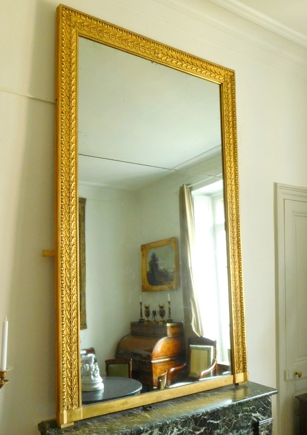 Tall fireplace mirror, Empire production, gilt wood frame, mercury glass - 130cm x 213cm