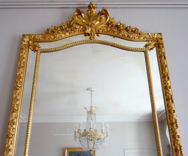 Miroir à parcloses en bois doré, style Régence époque Napoléon III 216,5cm x 130cm