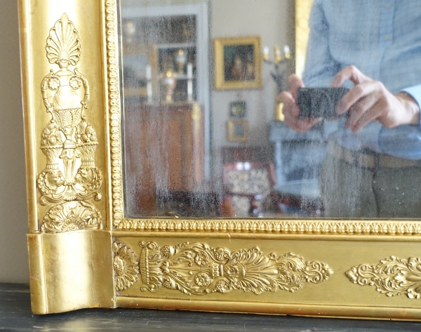 Empire gilt wood mirror, mercury glass, early 19th century - 91.5cm x 123cm