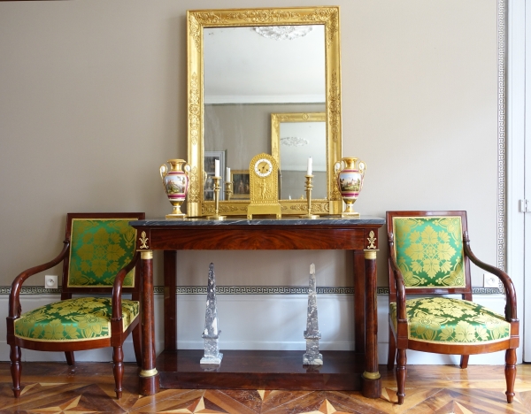 Empire gilt wood mirror, mercury glass, early 19th century - 91.5cm x 123cm