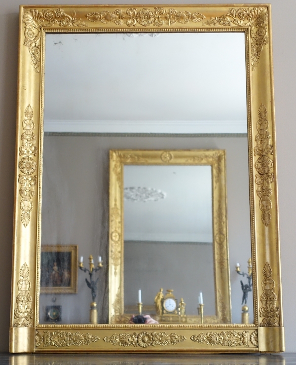 Empire gilt wood mirror, mercury glass, early 19th century - 91.5cm x 123cm