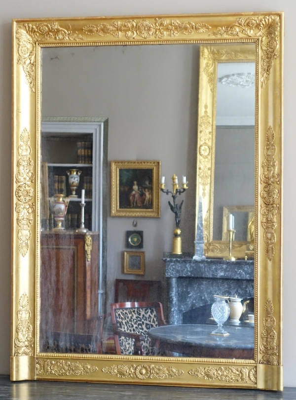 Empire gilt wood mirror, mercury glass, early 19th century - 91.5cm x 123cm