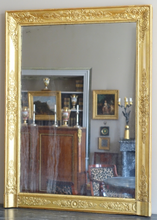 Empire gilt wood mirror, mercury glass, early 19th century - 91.5cm x 123cm