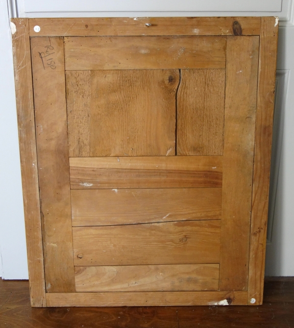 Miroir de boiserie à suspendre en bois doré à la feuille d'or, glace mercure - époque Louis XVI