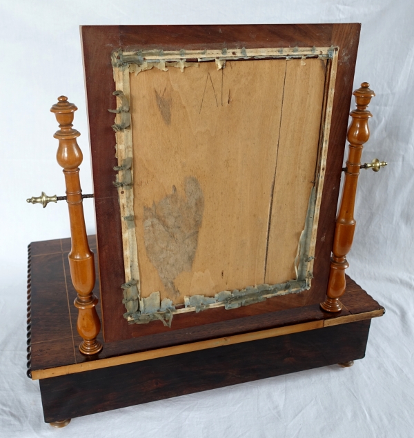 Early 19th century marquetry table mirror, Charles X period