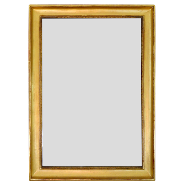 Miroir Empire en bois doré à la feuille d'or, glace au mercure - 81,5cm x 117cm