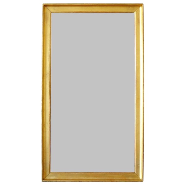 Miroir d'entre deux Empire Restauration - bois doré à la feuille d'or & glace au mercure - 79cm x 137cm