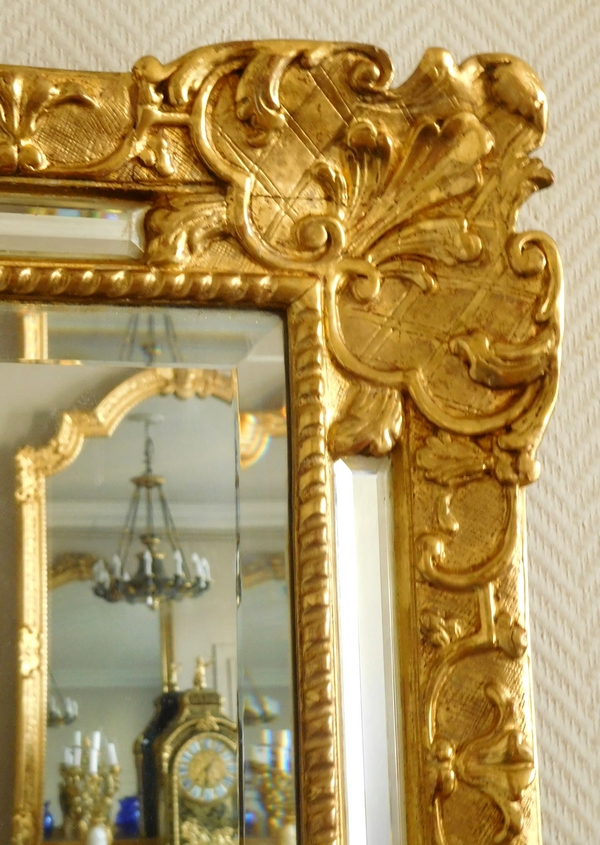 Louis XIV / Regency gilt wood mirror, early 18th century