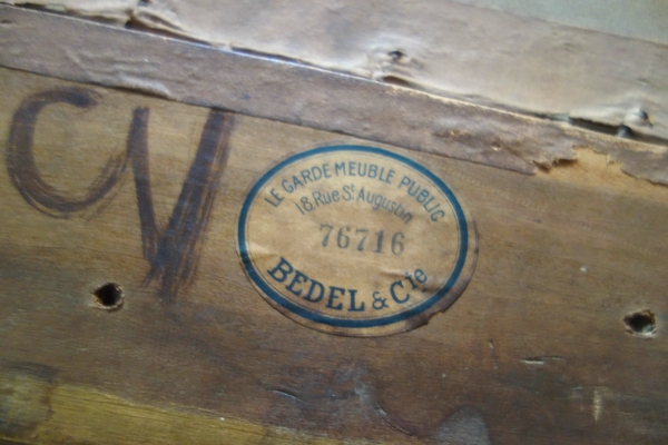 Regency style gold leaf gilt wood mirror, a Marquis crown on top - 19th century