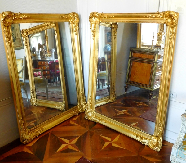 Tall Louis XV style mercury mirror, gilt wood frame - mid 19th century
