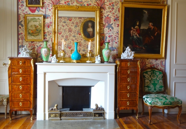 Louis XV style gold leaf gilt wood mirror, Napoleon III period - 108cm x 90cm