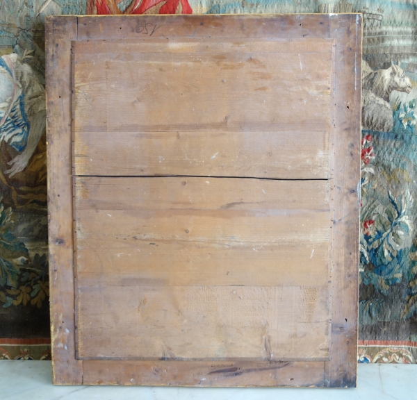 Louis XV style gold leaf gilt wood mirror, Napoleon III period - 108cm x 90cm