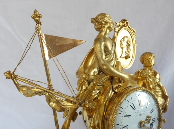 Allegory of shipping trade clock, ormolu - Louis XVI period circa 1775