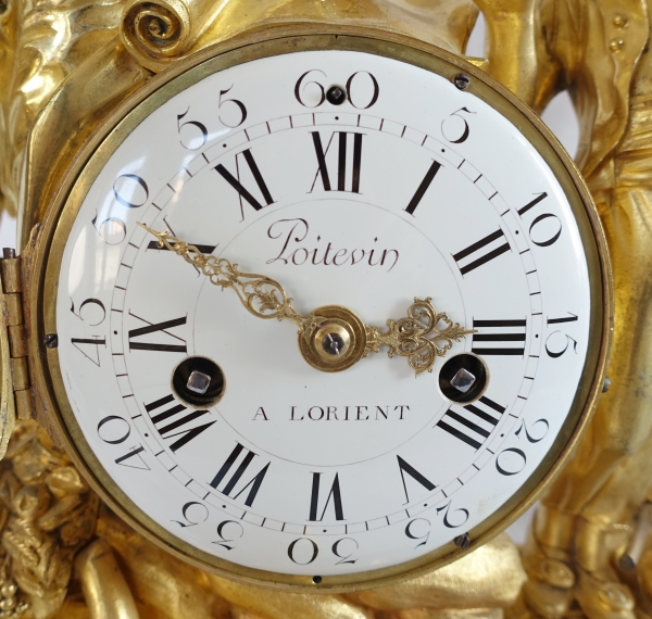 Allegory of shipping trade clock, ormolu - Louis XVI period circa 1775