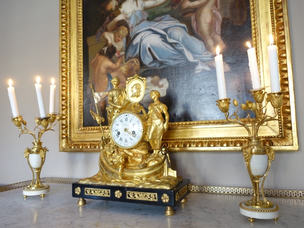 Allegory of shipping trade clock, ormolu - Louis XVI period circa 1775