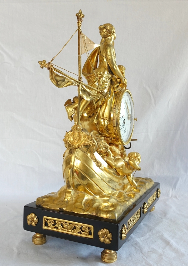 Allegory of shipping trade clock, ormolu - Louis XVI period circa 1775