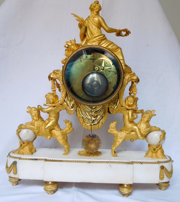 Large Louis XVI ormolu and marble clock, model of Prince Eugène - La Malmaison