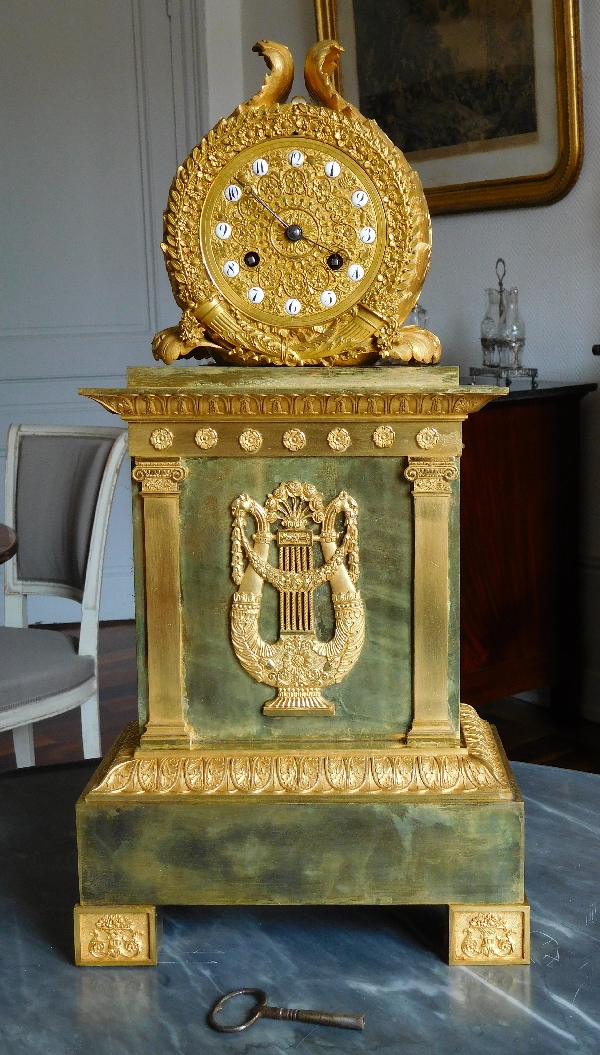 Tall ormolu Empire clock - Restauration period circa 1820 - 52cm