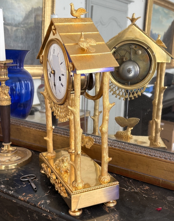 Empire ormolu clock - the cottage - France, early 19th century