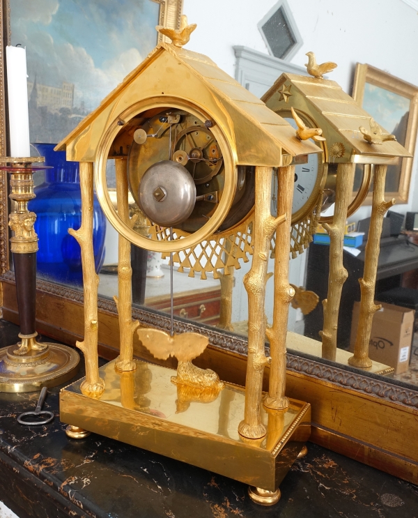 Empire ormolu clock - the cottage - France, early 19th century