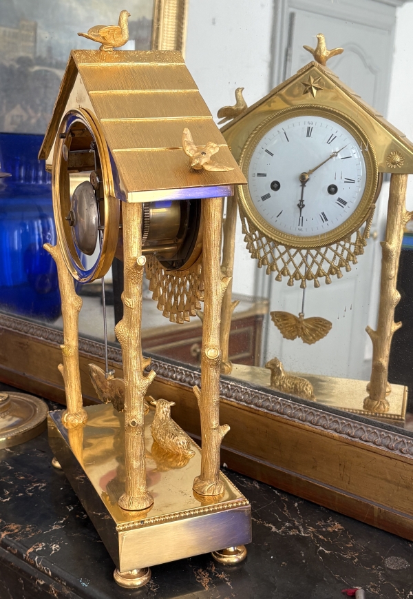 Empire ormolu clock - the cottage - France, early 19th century