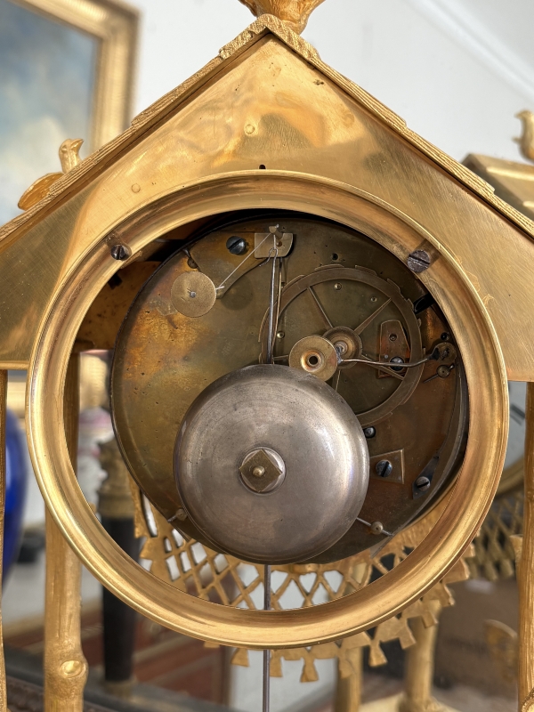 Empire ormolu clock - the cottage - France, early 19th century