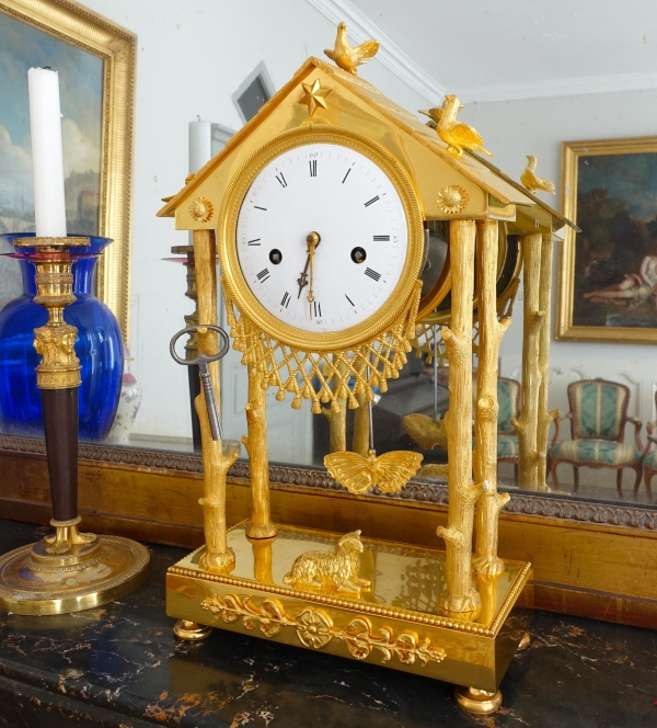 Empire ormolu clock - the cottage - France, early 19th century
