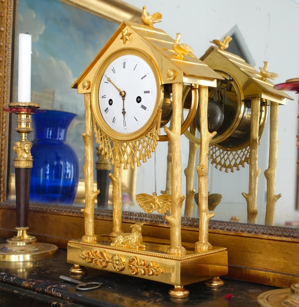 Empire ormolu clock - the cottage - France, early 19th century