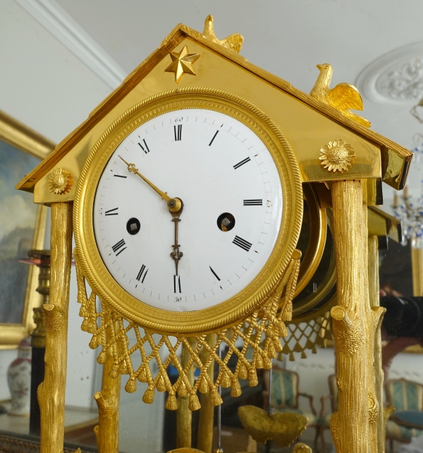 Empire ormolu clock - the cottage - France, early 19th century
