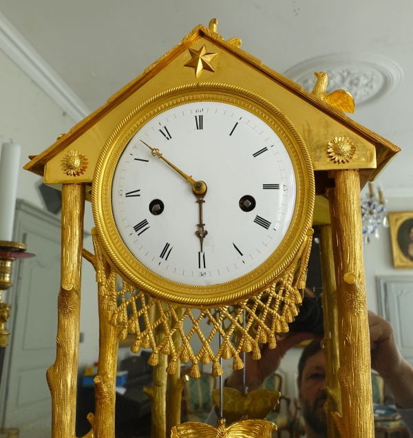 Empire ormolu clock - the cottage - France, early 19th century