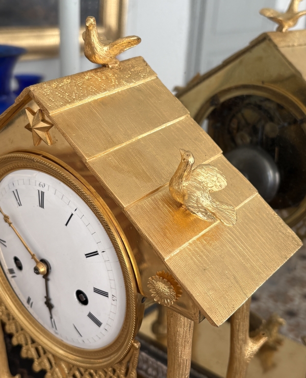 Empire ormolu clock - the cottage - France, early 19th century
