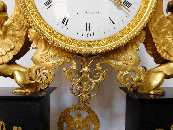 Late 18th century ormolu and marble clock - Louis XVI Directoire period