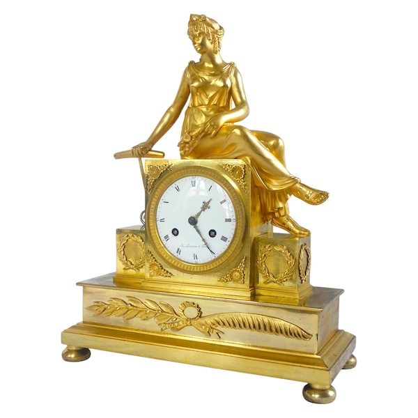 Empire allegoric ormolu clock : Navy allegory - early 19th century