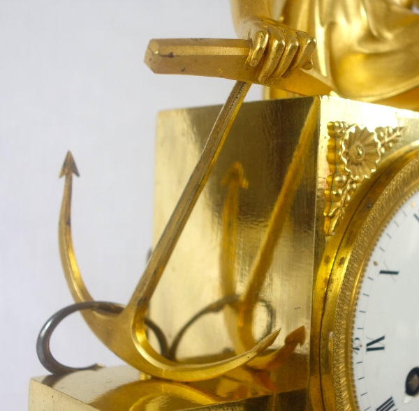 Empire allegoric ormolu clock : Navy allegory - early 19th century