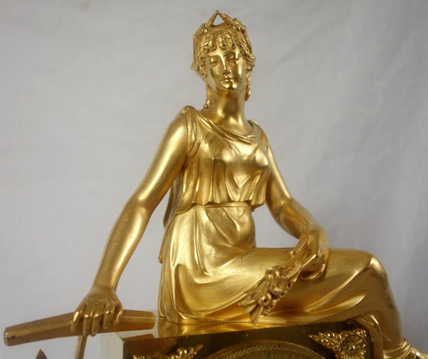 Empire allegoric ormolu clock : Navy allegory - early 19th century