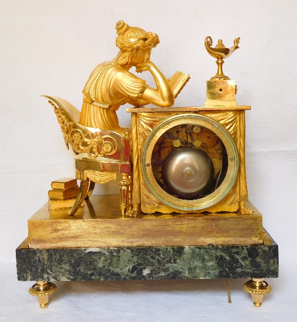 Empire ormolu clock - The Reader, after Reiche by Claude Galle & Grand Girard
