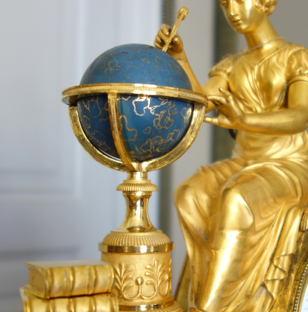 Claude Galle & Piolaine - Astronomy Study ormolu clock, Empire period