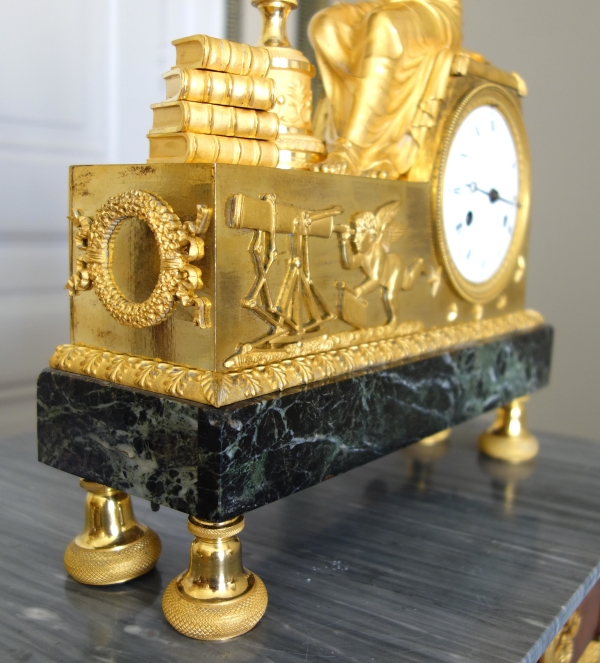 Claude Galle & Piolaine - Astronomy Study ormolu clock, Empire period